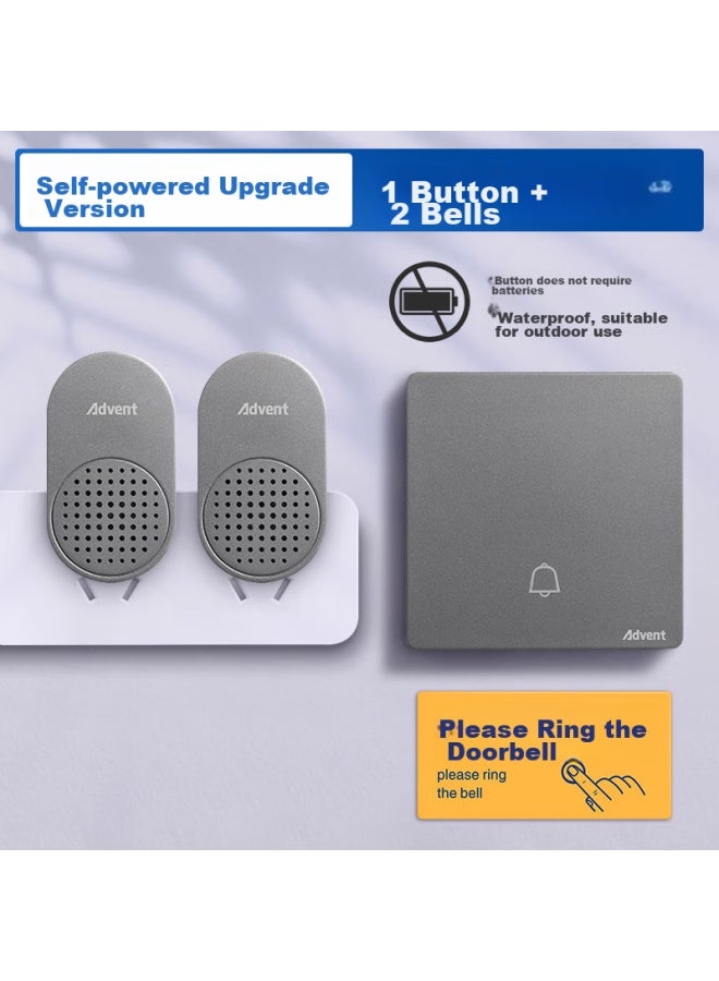 Advent Doorbell, No Battery Required, Self-powered, Wireless, Waterproof, Home Call Button, Fh861-313 - Image 2