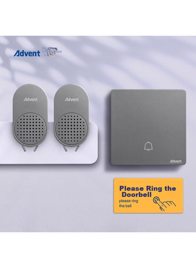 Advent Doorbell, No Battery Required, Self-powered, Wireless, Waterproof, Home Call Button, Fh861-313 - Image 1