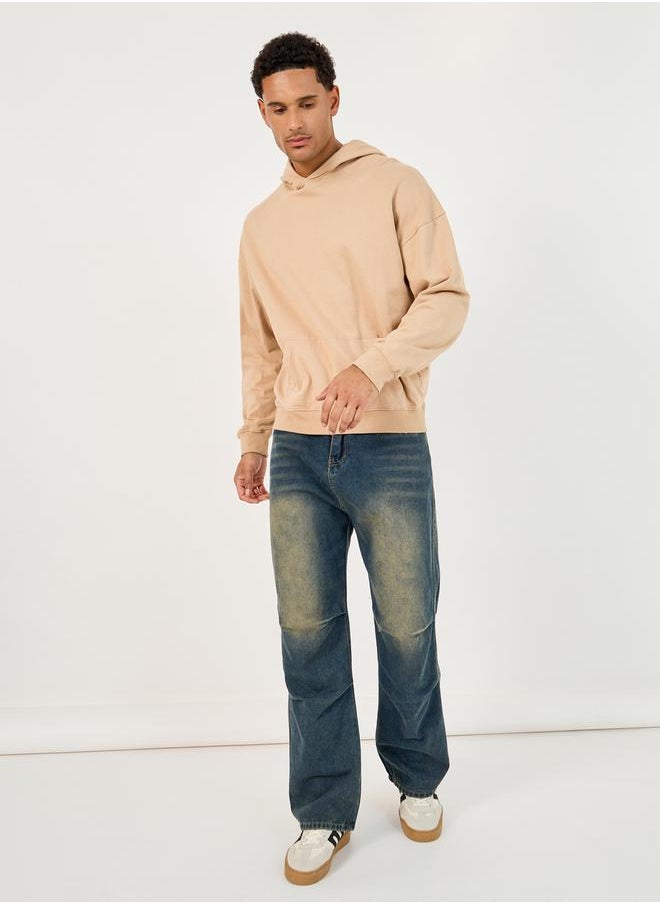 Styli Stretchy Cotton Whiskered Detail Relaxed Fit Jeans  - Image 2