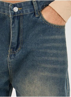 Styli Stretchy Cotton Whiskered Detail Relaxed Fit Jeans  - Image 3
