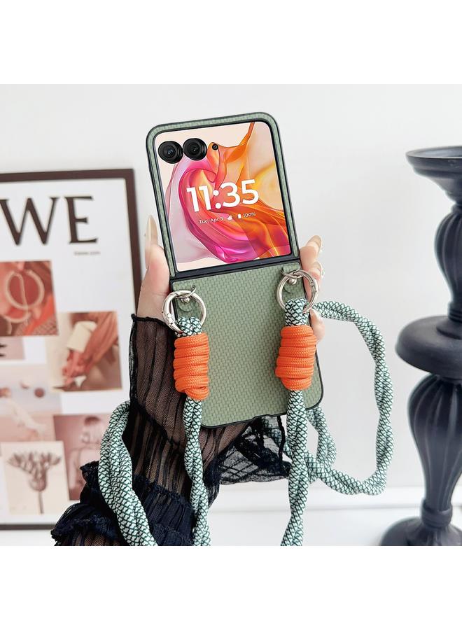 إيروريكس جراب لهاتف Motorola Razr 50 Ultra مصنوع من نسيج منسوج مع حبل ملون - Image 2