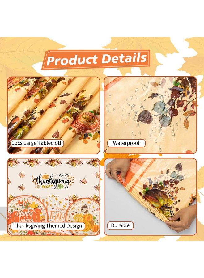 OuMuaMua Thanksgiving Party Supplies Tableware Set 73 Pack Pumpkin Turkey Maple Thanksgiving Plates Napkins And Tablecloth Disposable Dinnerware For Fall Themed Thanksgiving Dinner Party Decorations - Image 5