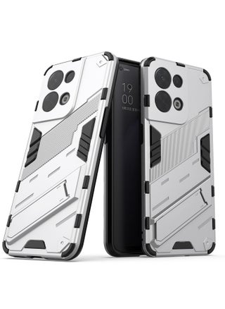 Punk Armor 2 in 1 PC Tpu Shockproof Phone Case with Invisible Holder For OPPO Reno 8 5G(white) - pzsku/ZE545D5CE98A9A442876EZ/45/_/1714263281/76a6f6e1-8e68-456c-a6fc-007ec25f713e