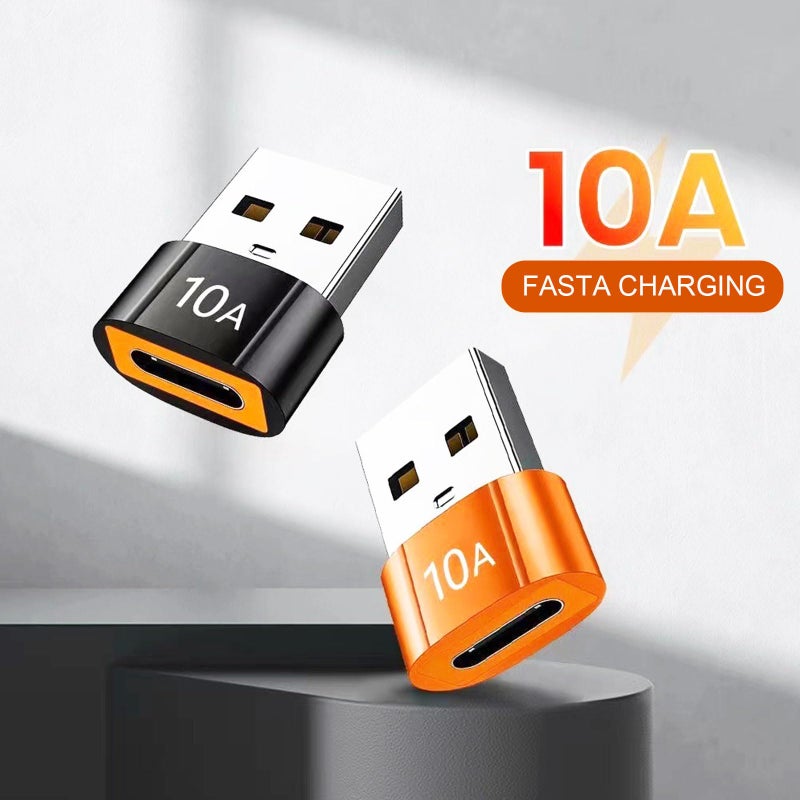 TFAK 10Pack 200W USB C to USB Adapter, with Fast Charging & 480MB Data Transfer, USB C Converter for Apple Watch Ultra iWatch Series 8 7,iPhone 16 15 Plus Pro Max,Black - Image 2