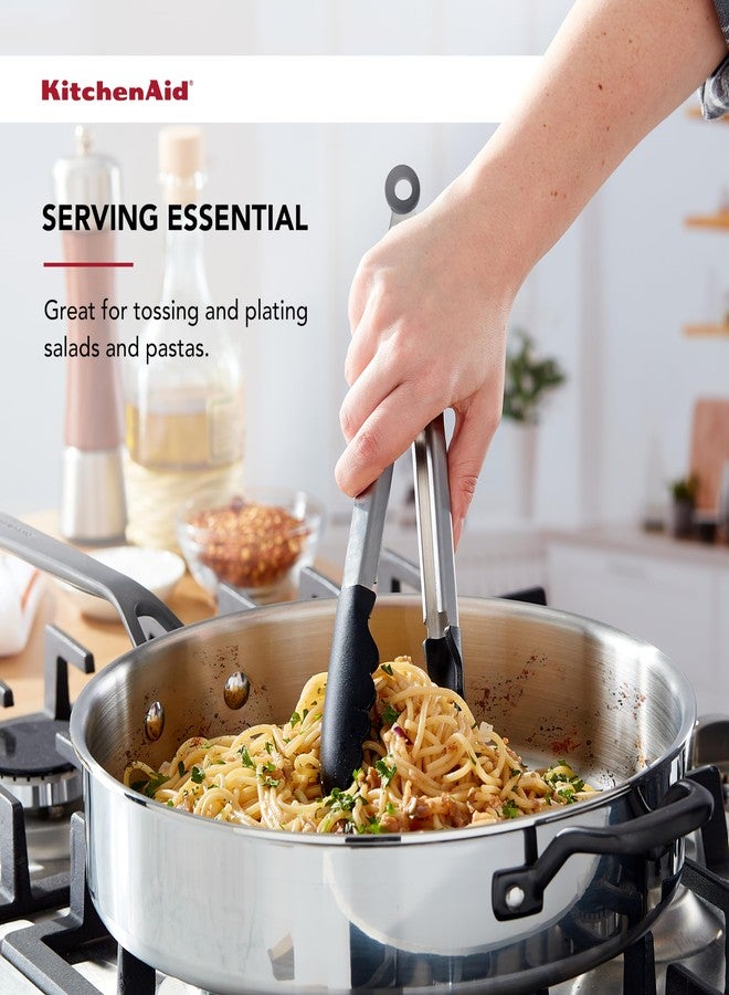 KitchenAid Silicone Tipped Stainless Steel Tongs, 9 Inch, Black - Image 4