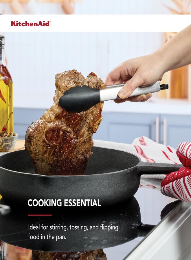 KitchenAid Silicone Tipped Stainless Steel Tongs, 9 Inch, Black - Image 5