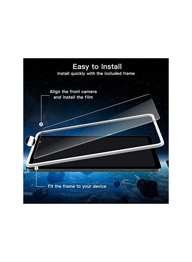 JETech Screen Protector for Samsung Galaxy Tab S6 Lite (10.4 Inch, 2022/2020 Model) with Easy Installation Frame, 9H Tempered Glass Film, HD Clear, 2-Pack - Image 3