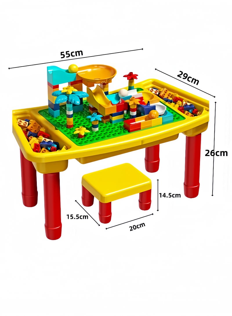 HQ-GAMING Building Blocks Table, 108Pcs Multi-Functional Kids Activity Table & Chair Set, Sand/Water Station & Study Desk, Toddler Learning Playset Table For Boys Girls Gifts - Image 2