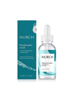 Pure Hyaluronic Acid Serum for Face + Snow Mushroom + Vitamin B5 | Natural & Lightweight | Vegan, Clean, & Fragrance Free | Moisturizer Hydrates Dry Skin & Reduces Appearance of Fine Lines, 1 Oz