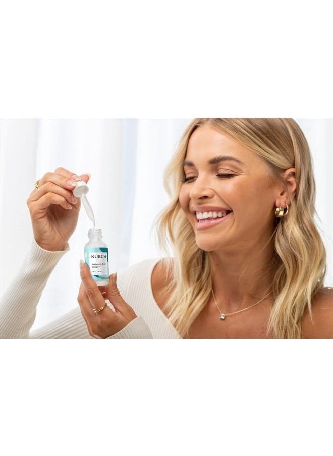 NURCH - Pure Hyaluronic Acid Serum for Face + Snow Mushroom + Vitamin B5 | Natural & Lightweight | Vegan, Clean, & Fragrance Free | Moisturizer Hydrates Dry Skin & Reduces Appearance of Fine Lines, 1 Oz - Image 1