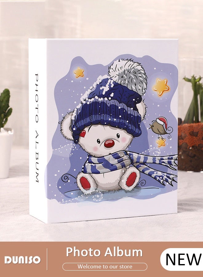 DUNISO Photo Album, Photo Album Book 100 Photos, Cartoon Cover Photo Book, Album for Family/Wedding/Travel/Baby, Artwork or Postcard Storage, Blank Pages Memory Book - Image 1