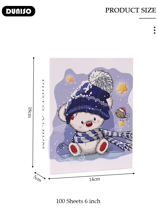 DUNISO Photo Album, Photo Album Book 100 Photos, Cartoon Cover Photo Book, Album for Family/Wedding/Travel/Baby, Artwork or Postcard Storage, Blank Pages Memory Book - Image 5