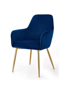 Poppins Home Soft Velvet Seat and Back With Thick Cushion Metal Legs Armchairs  - Image 1
