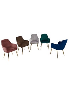 Poppins Home Soft Velvet Seat and Back With Thick Cushion Metal Legs Armchairs  - Image 4