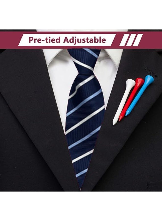 طقم ربطات عنق رجالي مكون من 5 قطع، ربطات عنق رسمية قابلة للتعديل، ربطة عنق رفيعة بمشبك، ربطة عنق بسحاب لحفلات الزفاف. - Image 4