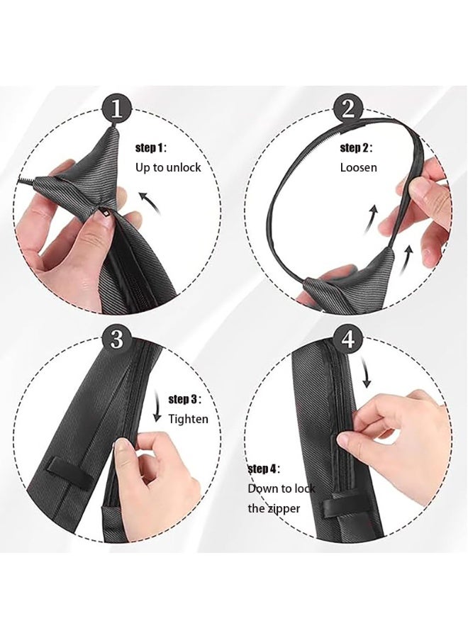 طقم ربطات عنق رجالي مكون من 5 قطع، ربطات عنق رسمية قابلة للتعديل، ربطة عنق رفيعة بمشبك، ربطة عنق بسحاب لحفلات الزفاف. - Image 3