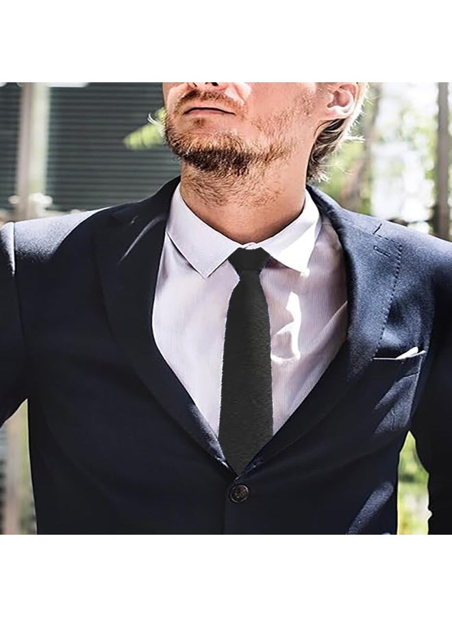 طقم ربطات عنق رجالي مكون من 5 قطع، ربطات عنق رسمية قابلة للتعديل، ربطة عنق رفيعة بمشبك، ربطة عنق بسحاب لحفلات الزفاف. - Image 5