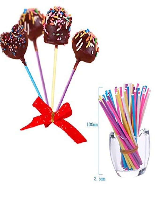 Aeyistry 100 Pcs Colorful Lollipop Sticks for Making Lollipops, Cake Pops, Candies, Chocolates(3.9 Inch,random color) - Image 3