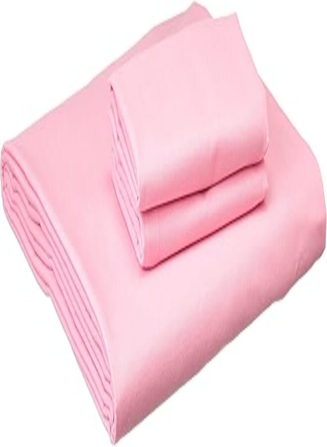 NICE HOME Flat Bed Sheet Set - 2 Pillow Cases and 1 Bed Sheet - Size 180x200cm Rose