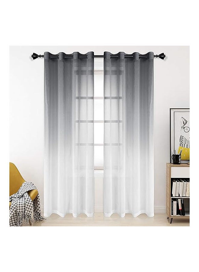  انتكس بيت الستائر ‎ ستائر فاخرة من الفوال بألوان متدرجة مع حلقات فولاذية قطعة واحدة - Image 1