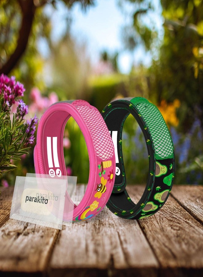 PARA'KITO Bonus Pack - 2 Kids Wristbands & 2 Refills Honey Bee & Avocado - Image 3