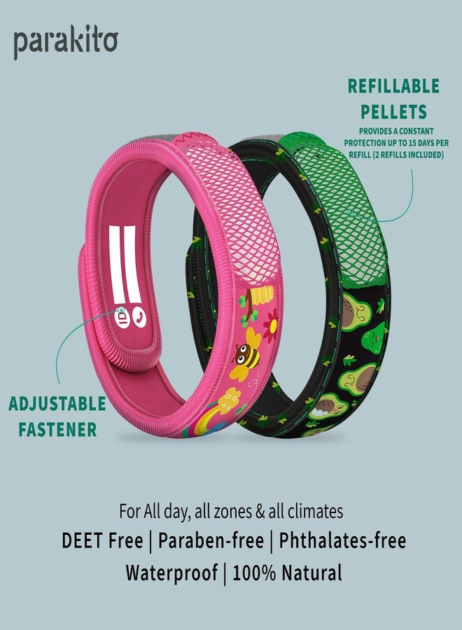 PARA'KITO Bonus Pack - 2 Kids Wristbands & 2 Refills Honey Bee & Avocado - Image 4