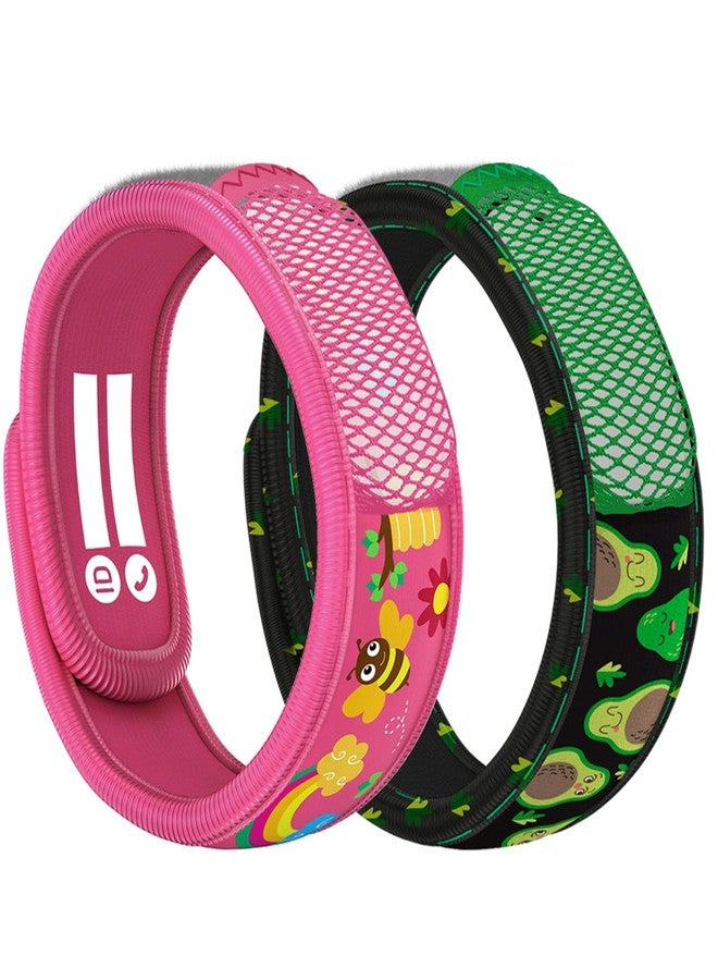 PARA'KITO Bonus Pack - 2 Kids Wristbands & 2 Refills Honey Bee & Avocado - Image 1