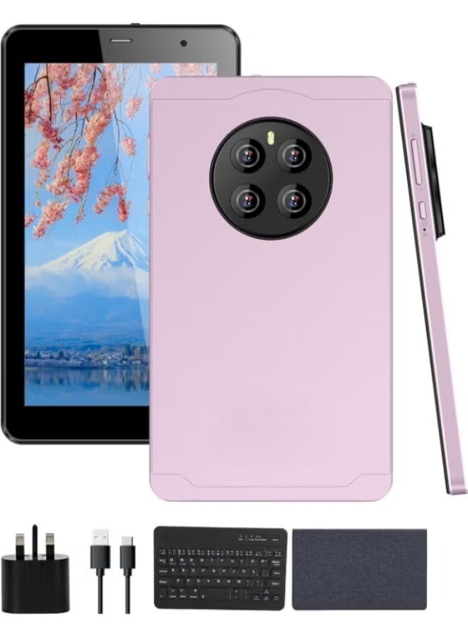 ELTRAZONE CM518 Pro 7-Inch Smart Tablet, Android 13 Kids Computer Tablet, 8GB RAM, Wireless Keyboard & Protective Cover, Single SIM 5G LTE & WiFi, HD Touchscreen Display, Portable Tablet PC for Kids, Online Learning, Study, Games, Streaming & Entertainment, Golden - Image 1
