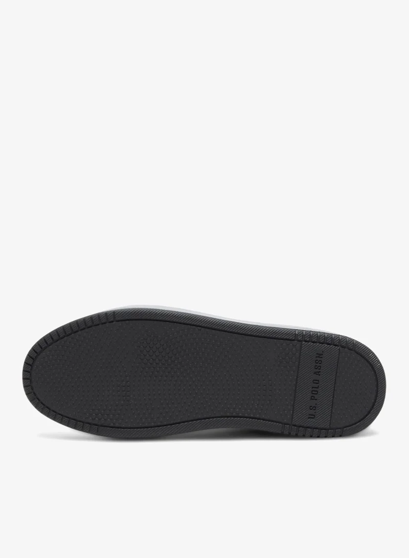 U.S. Polo Assn. Black Men's Black Low-Top Casual Sneakers - Dual-Tone Sole Lace-Up Design Shoes for Everyday Style for Men | Best Price UAE