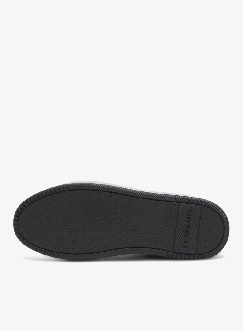 U.S. Polo Assn. Black Men's Black Low-Top Casual Sneakers - Dual-Tone Sole Lace-Up Design Shoes for Everyday Style for Men | Best Price UAE