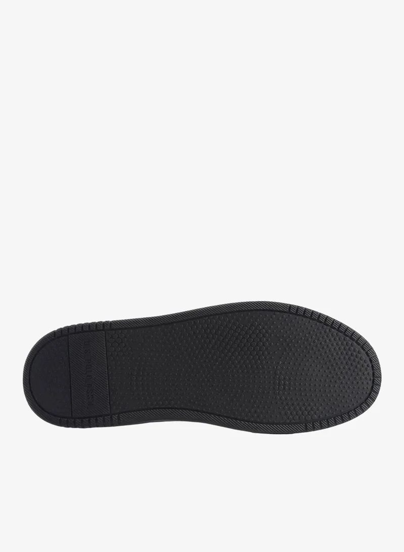 U.S. Polo Assn. Black Men's Black Low-Top Casual Sneakers - Dual-Tone Sole Lace-Up Design Shoes for Everyday Style for Men | Best Price UAE