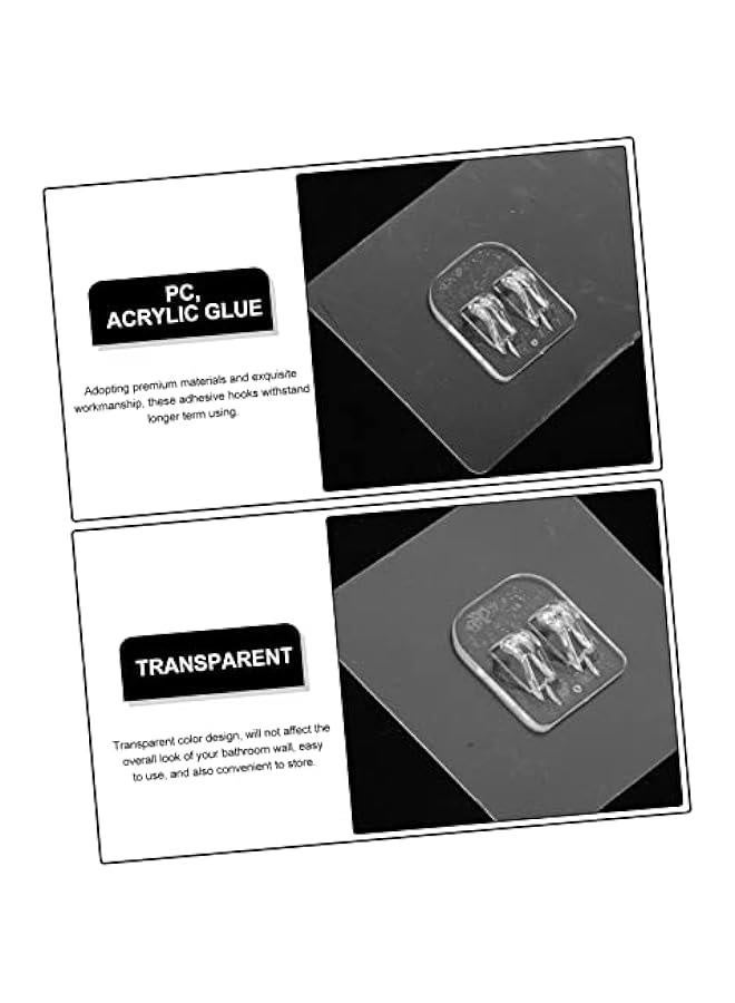 20pcs Transparent Adhesive Hooks for Towels Shower Shelves No Drilling Easy Install Bathroom Accessory Sticky Hooks Rack Hooks - Image 2