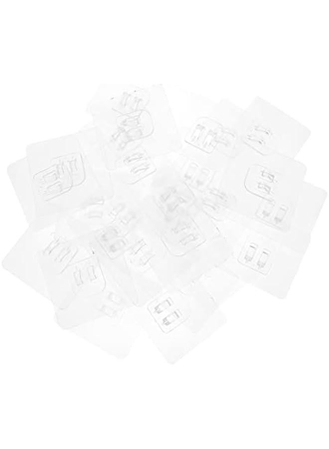 20pcs Transparent Adhesive Hooks for Towels Shower Shelves No Drilling Easy Install Bathroom Accessory Sticky Hooks Rack Hooks - Image 1