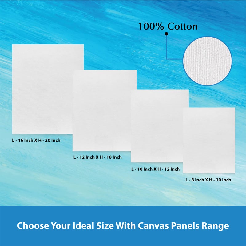 Eduway® Canvas Board for Painting- (12x18) | Premium Quality 7Oz Pre-Primed Cotton Canvas Board for Artists & Beginners | Ideal for Acrylic, Oil, Gouache, Pastels Colors (Pack of 6) (30x45 cms) - Image 3