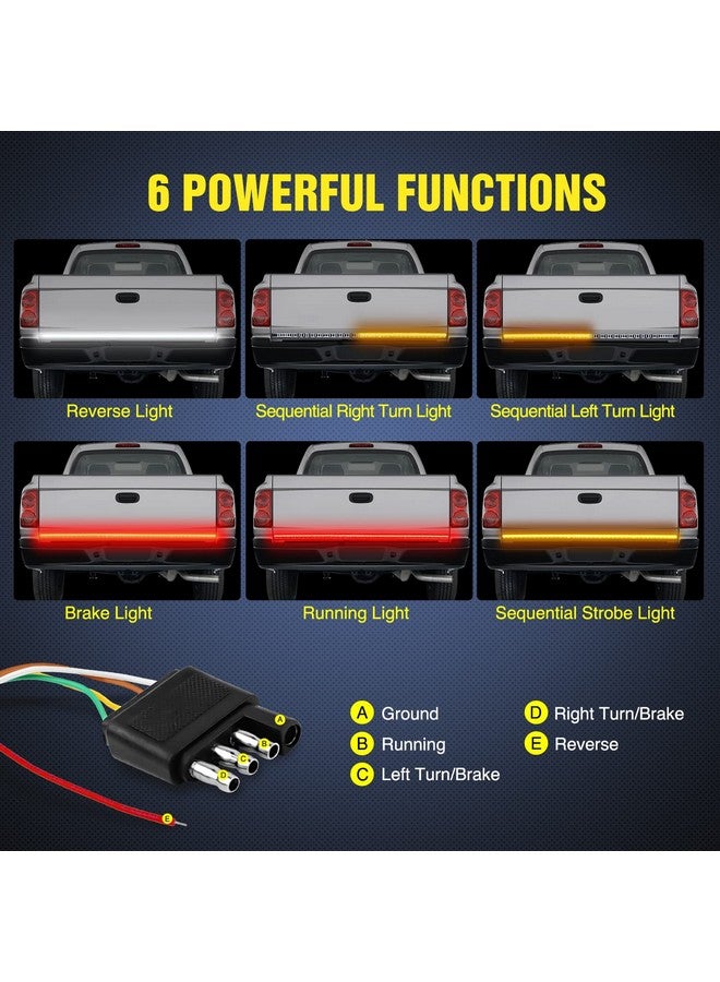 Nilight Nilight Truck Tailgate Light Strip 48" Triple Row 360 LED Strip with Red Running Brake Lights White Reverse Light Amber Turning Signals Strobe Lights，2 Years Warranty  - Image 2