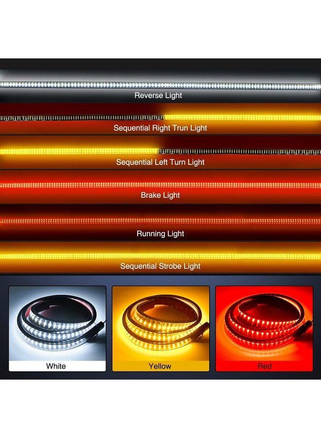 Nilight Nilight Truck Tailgate Light Strip 48" Triple Row 360 LED Strip with Red Running Brake Lights White Reverse Light Amber Turning Signals Strobe Lights，2 Years Warranty  - Image 3