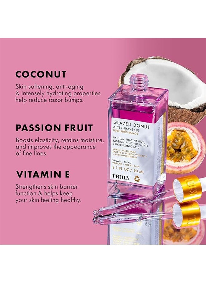 Truly Glazed Donut After Shave Oil 90ml, Replenishes Moisture, Razor Bumps Treatment for Women, Skin Tightening Serum for Body, Body Oil for Hair Treatment - Image 2