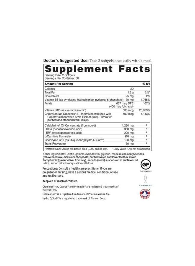 Dr. Sinatra Omega Q Plus 100 Resveratrol – Omega-3 Supplement Supports Heart Health and Provides Antioxidant Power with 100mg of CoQ10 and Resveratrol (60 softgels) - Image 2