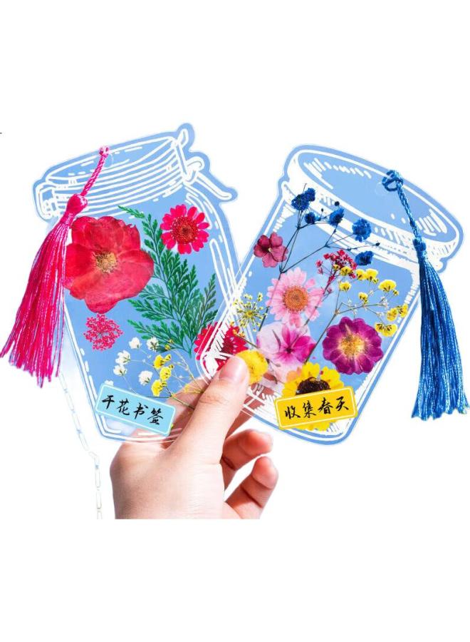Jiamo [Lowest Price Online] Jiamo, Dried Flower Bookmark Specimen Plastic Sealing Film, Bottle Of Spring Collection, Childhood Handmade Diy Materials, Transparent Leaf Stickers, Glass, Kindergarten, Elementary School Students, Children - Image 2