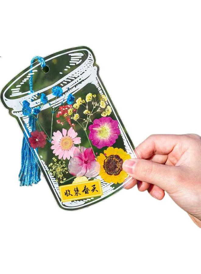 Jiamo [Lowest Price Online] Jiamo, Dried Flower Bookmark Specimen Plastic Sealing Film, Bottle Of Spring Collection, Childhood Handmade Diy Materials, Transparent Leaf Stickers, Glass, Kindergarten, Elementary School Students, Children - Image 1