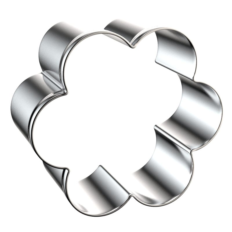 QAAQS Scallop Flower Cookie Cutter Set Large - 5 Inch, 4 Inch, 3 Inch, 2 Inch - Six Petal Scalloped Edge Spring Flower Cookie Cutters Shapes Molds - Stainless Steel - Image 4