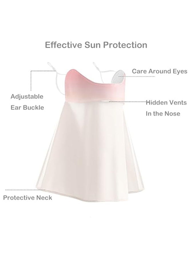 Generic 2Pcs UV Face Mask, Ice Silk Cooling Neck Gaiter, Breathable Sun Protection for Outdoor Sports, Washable Reusable (Gradient Pink + Gradient Blue) - Image 2