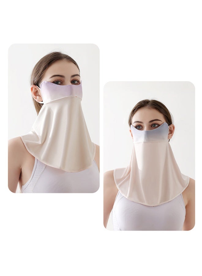 Generic 2Pcs UV Face Mask, Ice Silk Cooling Neck Gaiter, Breathable Sun Protection for Outdoor Sports, Washable Reusable (Gradient Pink + Gradient Blue) - Image 5
