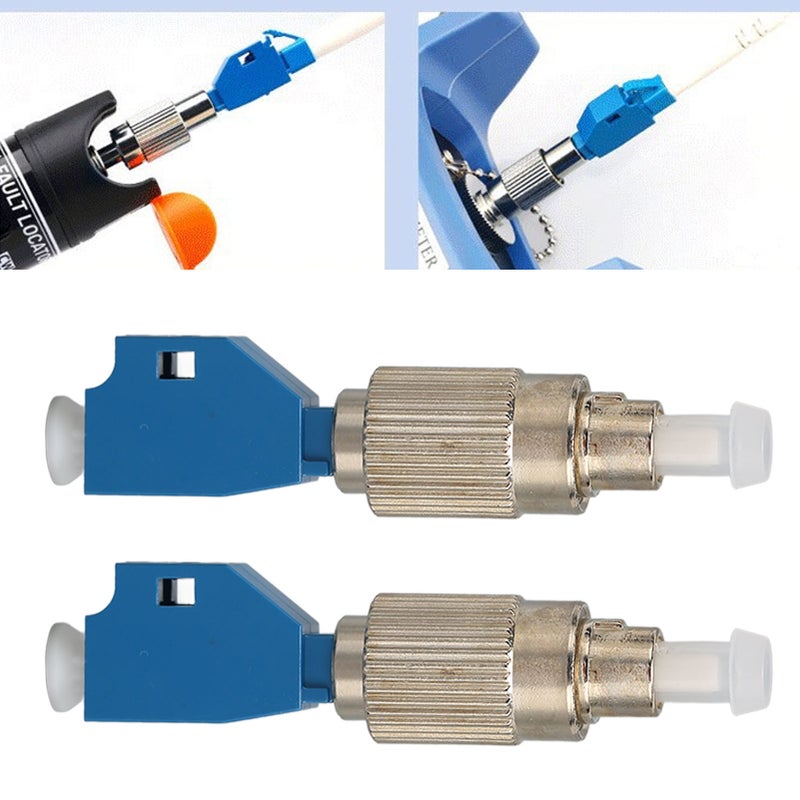 2 Pcs Fiber Adapter High Accuracy FC Male to LC Female Hybrid Optical Fiber Convertor Compatible with Visual Fault Locator - Image 4