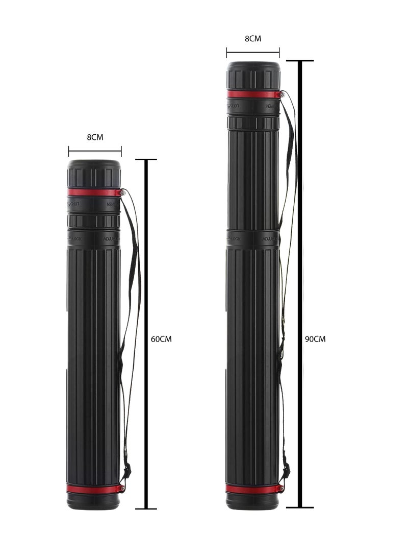 Expandable Chart Tube 60–90 cm, Poster Holder with Strap, Durable Plastic Case - Image 2