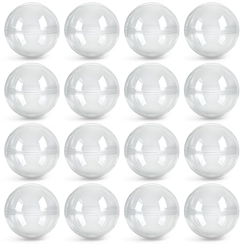 Entervending Empty ClearColored Round Capsules 2 inch 25 pcs Bulk 7 Colors Capsule for Toy Gumball Machines Plastic Containers Surprise for Kids Party - Image 1