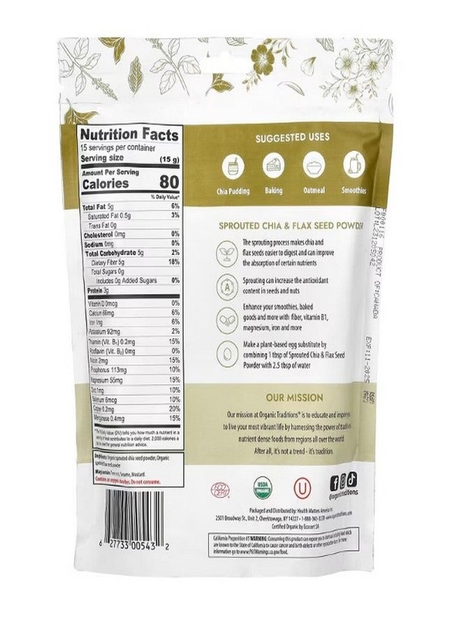 Organic Traditions Sprouted Chia and Flax Seed Powder 16 oz 454 g - Image 2