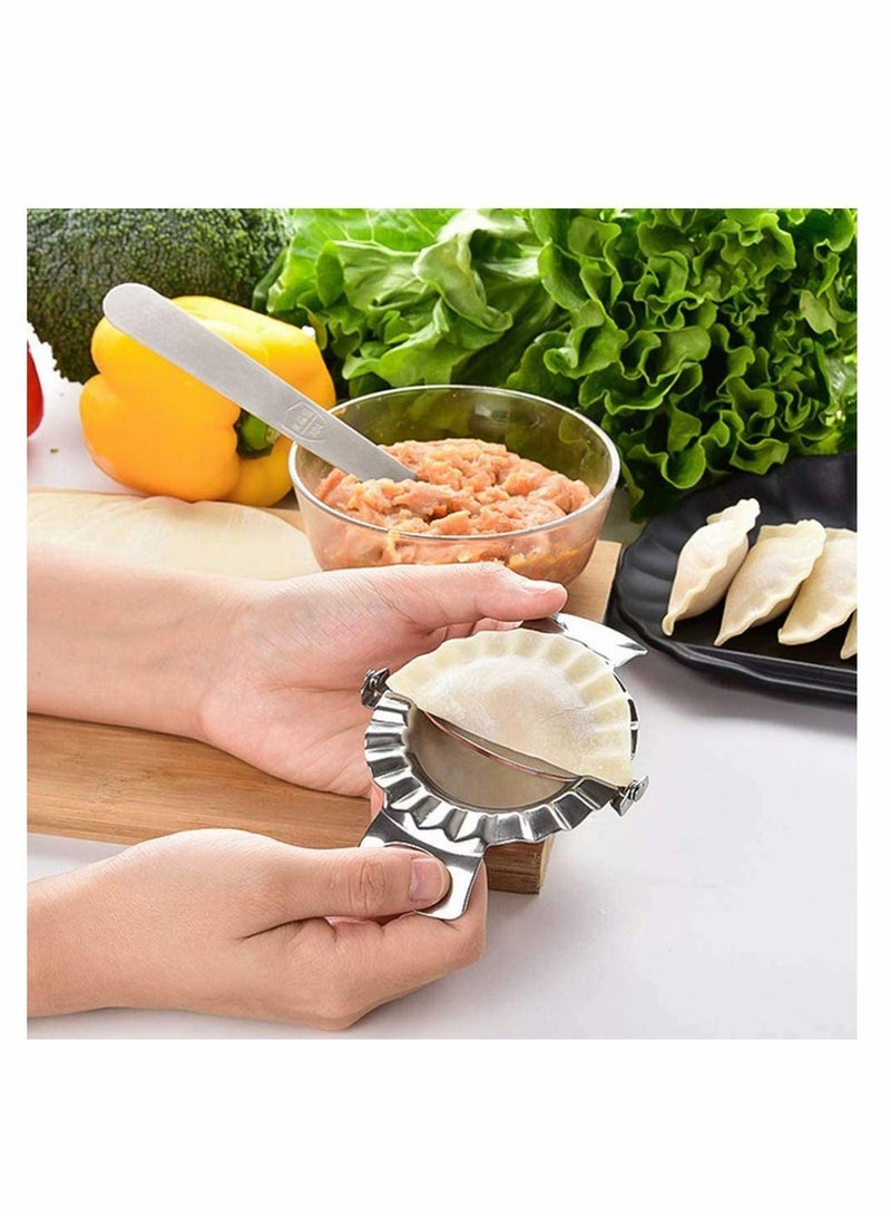 NIBEMINENT Dumpling Maker, 2 Pieces Molds, Skin Roller, 3 Cutter Pie Ravioli Empanadas Press Mold, Stainless Steel Kitchen Accessories - Set of 6 pcs - Image 3