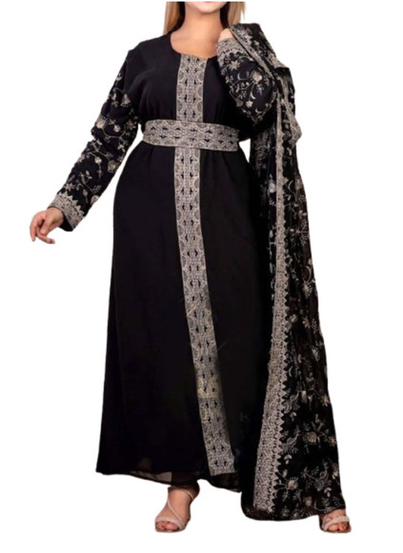 ماركة غير محددة - عبايه ذهب الخامه شيفون مبطن ليكرا مقاس وان سايز يلبس الي 95 كيلو من GAMAL SONS FOR ABAYA - Image 1
