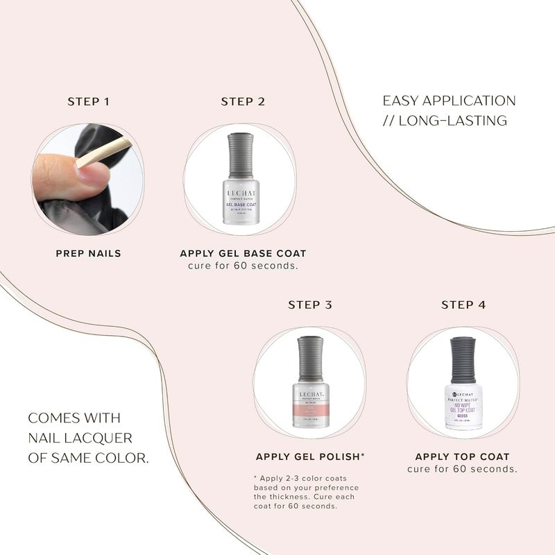 LECHAT Perfect Match Gel Nail Polish in Marshmallow Gin - 0.5 Ounce - Image 5